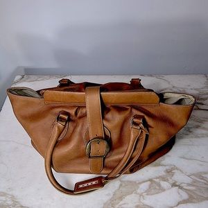 MARNI Week end bag Caramel Leather Over the shoulder Large Brass Buckle